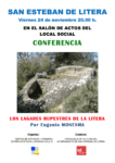 Cartel de la conferencia «Los lagares rupestres de la Litera»