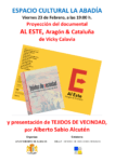 Cartel del acto 'Dicen que hay tierras al Este' en Albelda