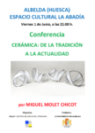 Cartel de la conferencia «Cerámica: de la tradición a la actualidad»