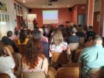 Un momento de la conferencia «El parque geológico y minero de la Litera y la Ribagorza» (foto Imma Gracia / La Litera información)