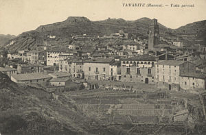 Tamarite de Litera, hacia 1927: vista parcial (postal P.Y., fondo CELLIT) [anverso]