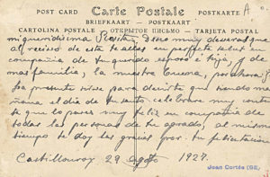 Tamarite de Litera, hacia 1927: vista parcial (postal P.Y., fondo CELLIT) [reverso]